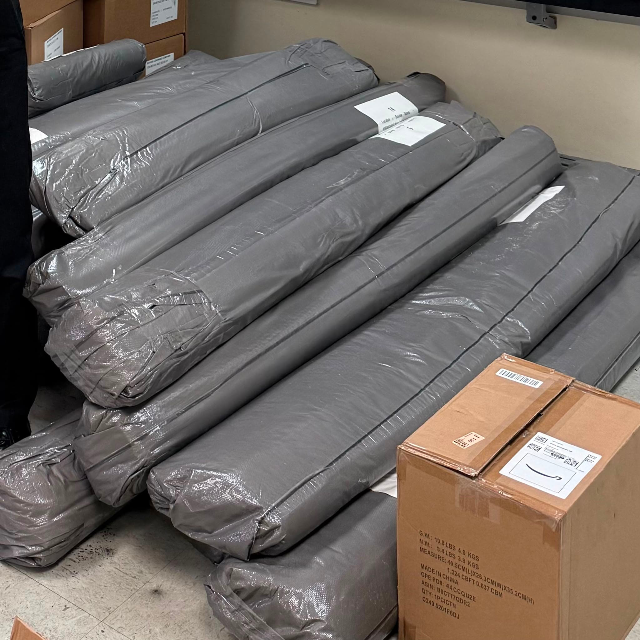 Rolled, wrapped and labeled order by order