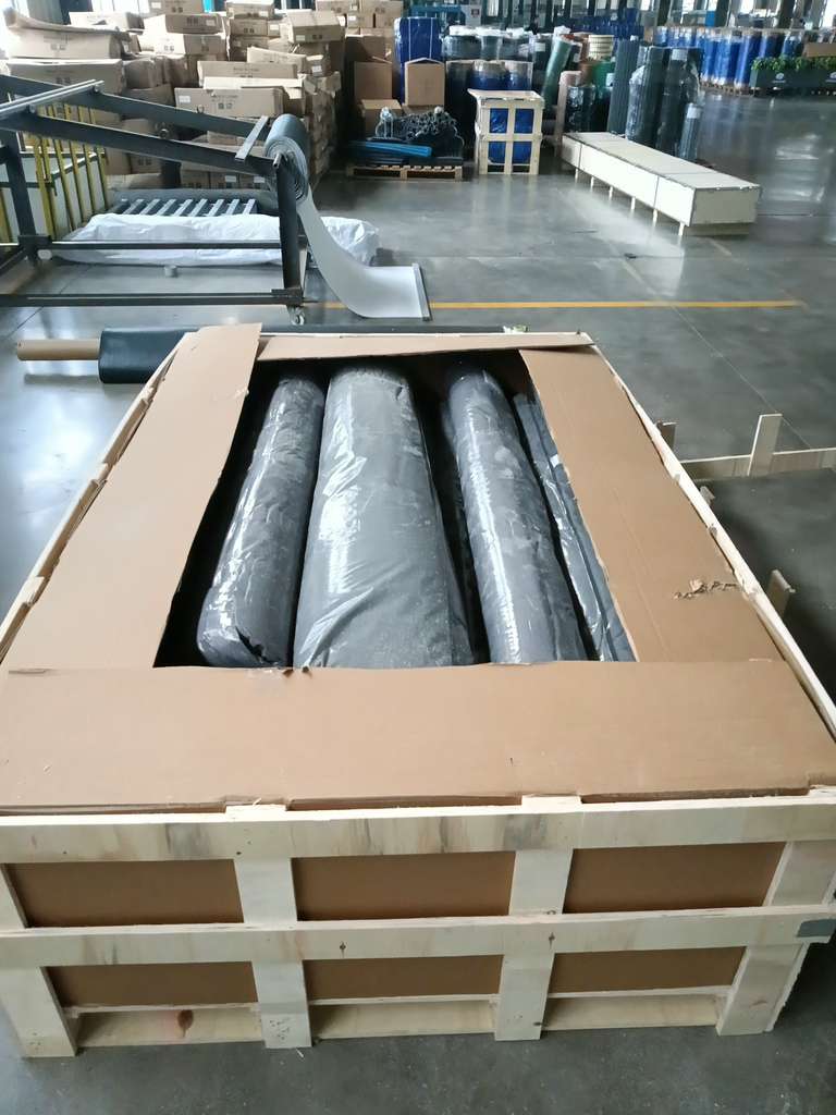 Finished mats crated and ready to ship